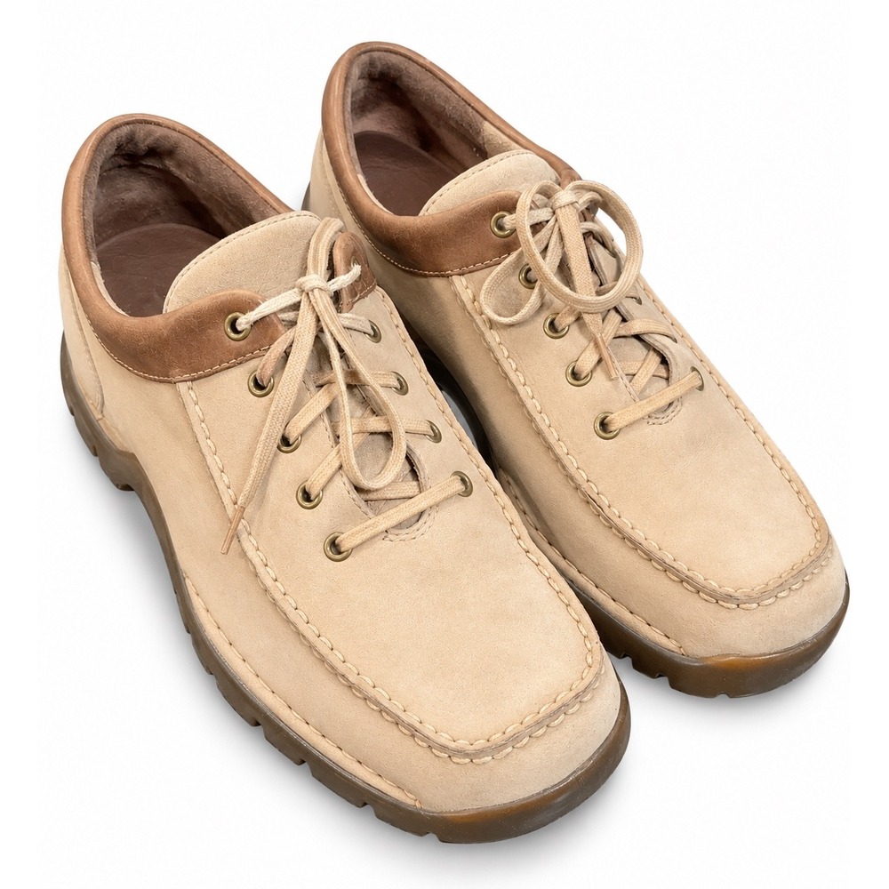 Cole Haan Country Mens 10.5 M Tan Nubuck Suede Moc Toe Lug Sole Shoes C01569